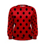 Polka Dots - Black on Fire Engine Red Women s Sweatshirt