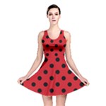 Polka Dots - Black on Fire Engine Red Reversible Skater Dress