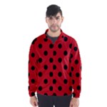 Polka Dots - Black on Fire Engine Red Wind Breaker (Men)