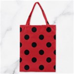 Polka Dots - Black on Fire Engine Red Classic Tote Bag