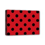 Polka Dots - Black on Fire Engine Red Mini Canvas 7  x 5  (Stretched)