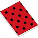 Polka Dots - Black on Fire Engine Red Large Memo Pads