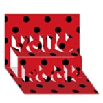 Polka Dots - Black on Fire Engine Red You Rock 3D Greeting Card (7x5)