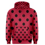 Polka Dots - Black on Cardinal Red Men s Pullover Hoodie