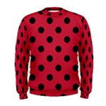 Polka Dots - Black on Cardinal Red Men s Sweatshirt