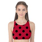 Polka Dots - Black on Cardinal Red Tank Bikini Top