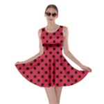 Polka Dots - Black on Cardinal Red Skater Dress