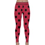 Polka Dots - Black on Cardinal Red Yoga Leggings
