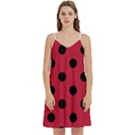 Polka Dots - Black on Cardinal Red Women s Reversible Sports Bra with Border