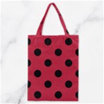 Polka Dots - Black on Cardinal Red Classic Tote Bag
