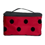 Polka Dots - Black on Cardinal Red Cosmetic Storage Case