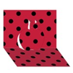 Polka Dots - Black on Cardinal Red Apple 3D Greeting Card (7x5)