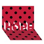 Polka Dots - Black on Cardinal Red HOPE 3D Greeting Card (7x5)