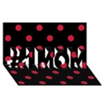 Polka Dots - Cardinal Red on Black #1 MOM 3D Greeting Cards (8x4)