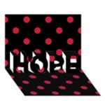 Polka Dots - Cardinal Red on Black HOPE 3D Greeting Card (7x5)