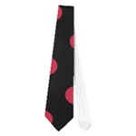 Polka Dots - Cardinal Red on Black Necktie (One Side)