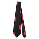 Polka Dots - Cardinal Red on Black Necktie (Two Side)