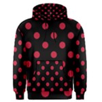 Polka Dots - Cardinal Red on Black Men s Pullover Hoodie