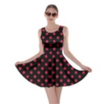 Polka Dots - Cardinal Red on Black Skater Dress