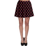 Polka Dots - Cardinal Red on Black Skater Skirt