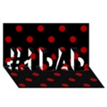 Polka Dots - Dark Candy Apple Red on Black #1 DAD 3D Greeting Card (8x4)