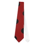 Polka Dots - Black on Dark Red Necktie (One Side)