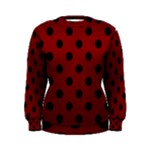 Polka Dots - Black on Maroon Red Women s Sweatshirt