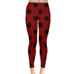 Polka Dots - Black on Maroon Red Women s Leggings
