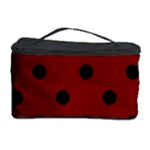 Polka Dots - Black on Maroon Red Cosmetic Storage Case