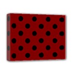 Polka Dots - Black on Maroon Red Deluxe Canvas 14  x 11  (Stretched)