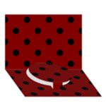 Polka Dots - Black on Maroon Red Circle Bottom 3D Greeting Card (7x5)