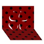 Polka Dots - Black on Maroon Red Clover 3D Greeting Card (7x5)