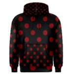 Polka Dots - Maroon Red on Black Men s Pullover Hoodie