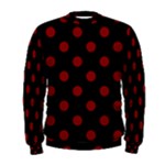 Polka Dots - Maroon Red on Black Men s Sweatshirt