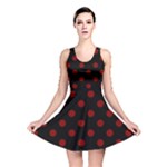Polka Dots - Maroon Red on Black Reversible Skater Dress