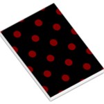 Polka Dots - Maroon Red on Black Large Memo Pads