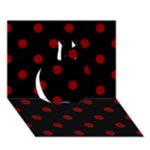 Polka Dots - Maroon Red on Black Apple 3D Greeting Card (7x5)