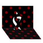 Polka Dots - Maroon Red on Black Ribbon 3D Greeting Card (7x5)