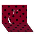 Polka Dots - Black on Burgundy Red Apple 3D Greeting Card (7x5)