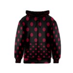 Polka Dots - Burgundy Red on Black Kid s Zipper Hoodie