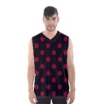 Polka Dots - Burgundy Red on Black Men s Basketball Tank Top