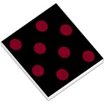 Polka Dots - Burgundy Red on Black Small Memo Pads