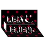 Polka Dots - Burgundy Red on Black Best Friends 3D Greeting Card (8x4)