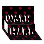 Polka Dots - Burgundy Red on Black WORK HARD 3D Greeting Card (7x5)
