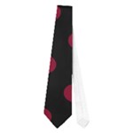 Polka Dots - Burgundy Red on Black Necktie (One Side)