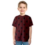 Polka Dots - Black on Bulgarian Rose Red Kid s Sport Mesh Tee