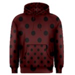 Polka Dots - Black on Bulgarian Rose Red Men s Pullover Hoodie