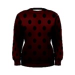 Polka Dots - Black on Bulgarian Rose Red Women s Sweatshirt