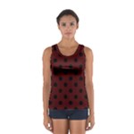 Polka Dots - Black on Bulgarian Rose Red Women s Sport Tank Top