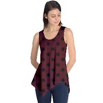 Polka Dots - Black on Bulgarian Rose Red Sleeveless Tunic